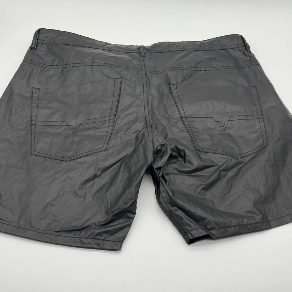 Diesel Waykeeki-F Board Shorts Men' Size 36 Metallic Swim Trunks Wet Look Coated